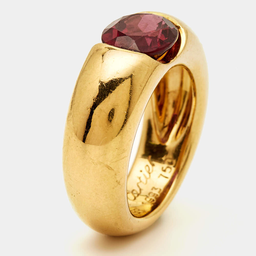 Cartier Eclipse Tourmaline 18k Yellow Gold Ring Size 52 - Picture 2 of 9